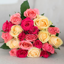 Нежный микс, купить цветы Тольятти, доставка цветы в Тольятти, разноцветная роза, Cvet-pro