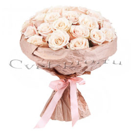 Букет Крем, доставка цветов в Тольятти, купить цветы Тольятти, букет кремовых роз, Cvet-pro