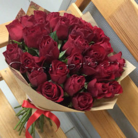 Букет Красная помада, купить цветы Тольятти, доставка цветов в Тольятти, букет 35 красных роз, Cvet-pro