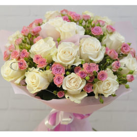 Букет Нежное утро, купить цветы Тольятти, доставка цветов в Тольятти, белая роза, Cvet-pro