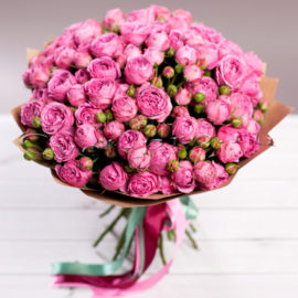 Букет Самой прекрасной, купить цветы Тольятти, доставка цветов в Тольятти. розовая пионовидная роза, Cvet-pro