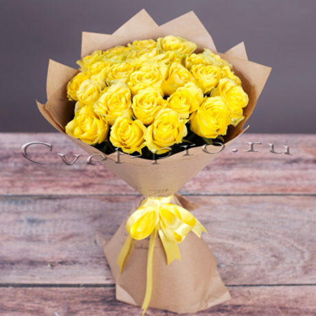 Букет Голден, купить цветы Тольятти, доставка цветов Тольятти, желтая роза, Cvet-pro