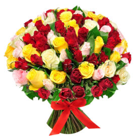 101 роза микс, купить цветы Тольятти, доставка цветов в Тольятти, Cvet-pro