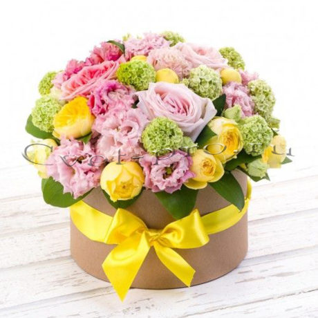 Цветы в коробке Лолипоп, купить цветы Тольятти