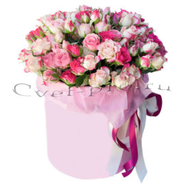 Цветы в коробке Карибский закат, купить цветы Тольятти