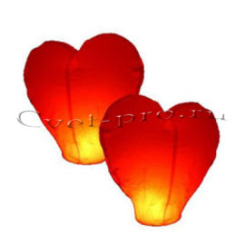 Небесные фонарики в форме сердца, купить цветы Тольятти